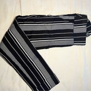 Avenue Men's Striped Black and White Dress Pants